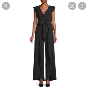 Premier Amour Black Belted Jumpsuit (size 6), NWT✨🎄